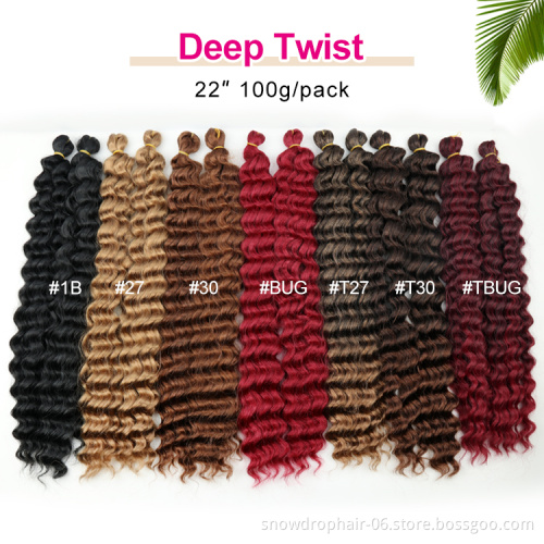 Julianna Attachments Synthetic Hair For Braids Crochet Deep Wave Deep Twist Braiding Hair